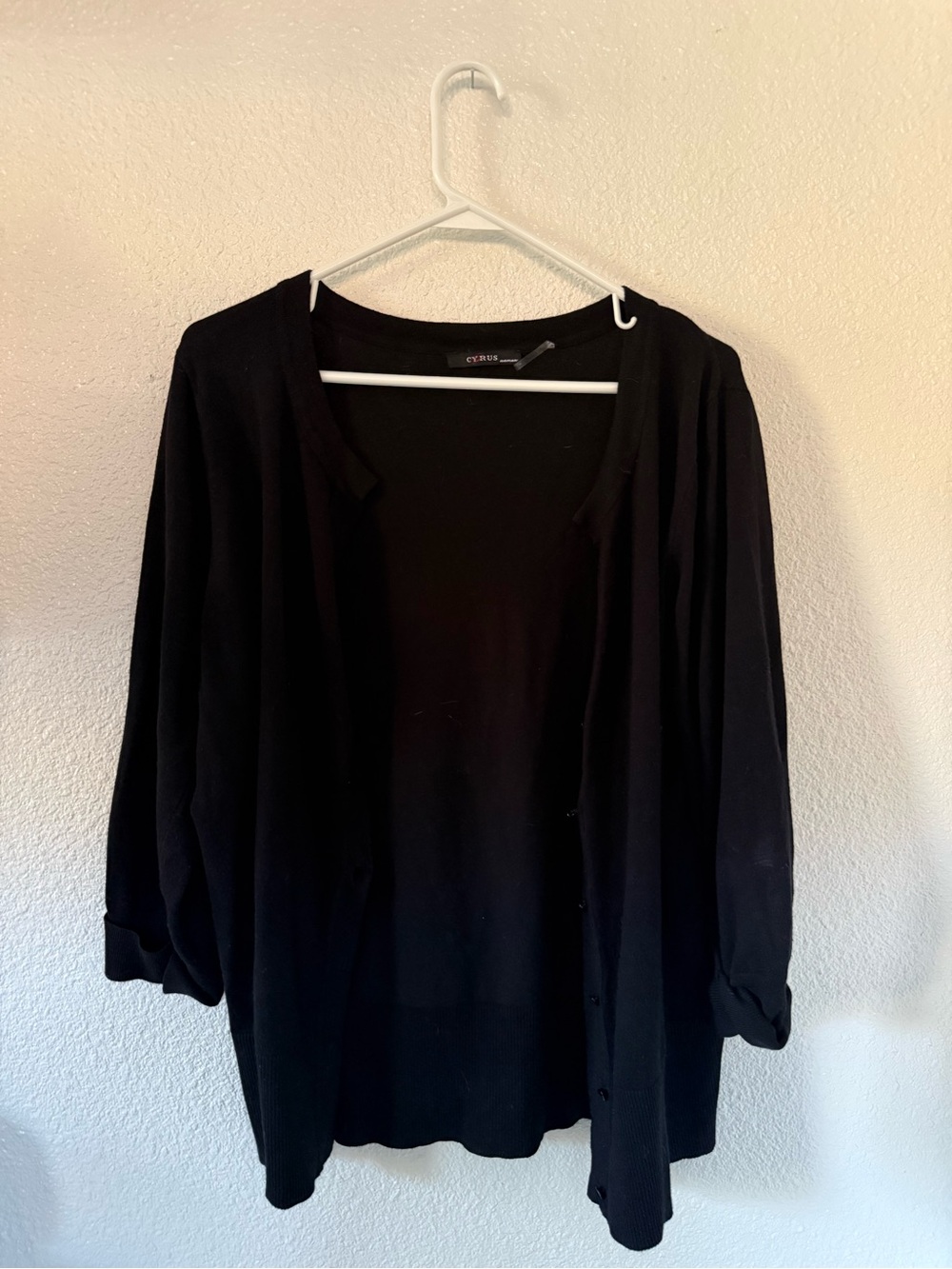Cyrus Black Open-Front Blazer Cardigan